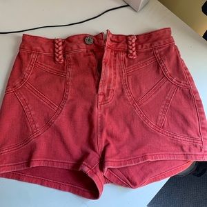 Urban Outfitters BDG Red High Waisted Denim Shorts